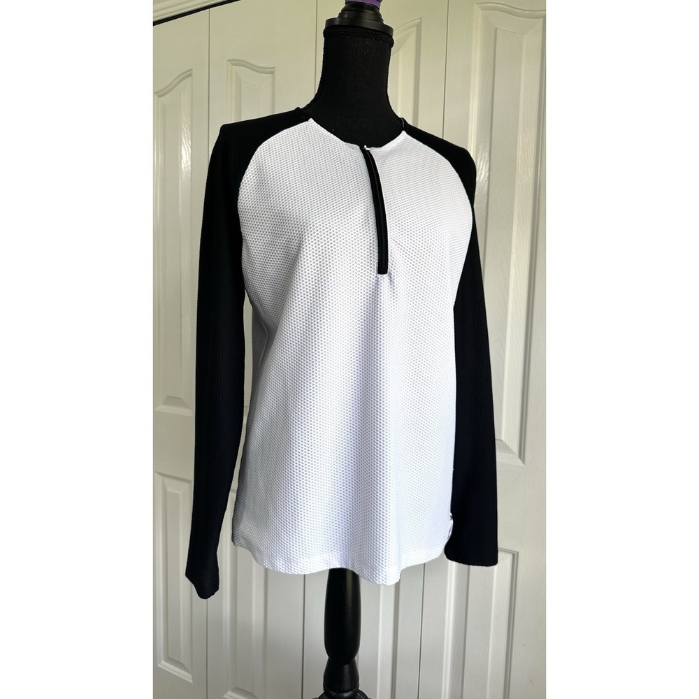 Ralph Lauren Woman's XL 1/4 Zip Pullover Activewear Long Sleeve Waffle Knit Top
